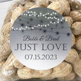 White bistro lights wedding sticker with soft string light design
