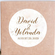 White floral wedding sticker with delicate botanical accents