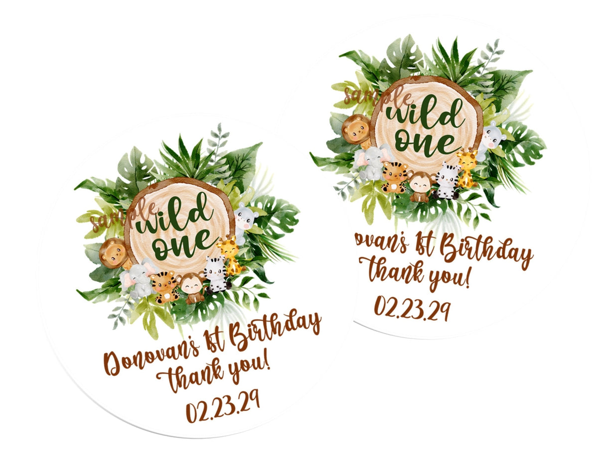 Wild one first birthday stickers