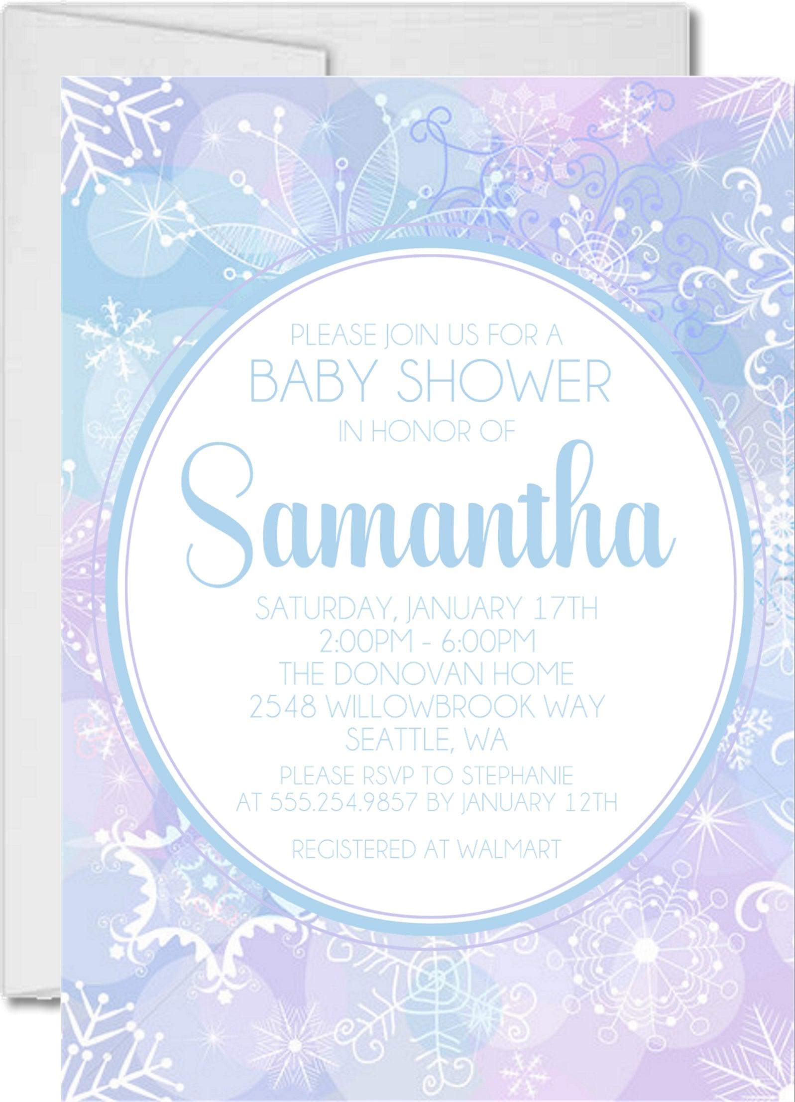 Winter Wonderland Baby Shower Invitations