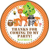 Woodland animals birthday sticker forest theme design
