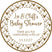 Woodland baby shower sticker with rustic deer theme