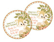 Woodland fox sticker with greenery border