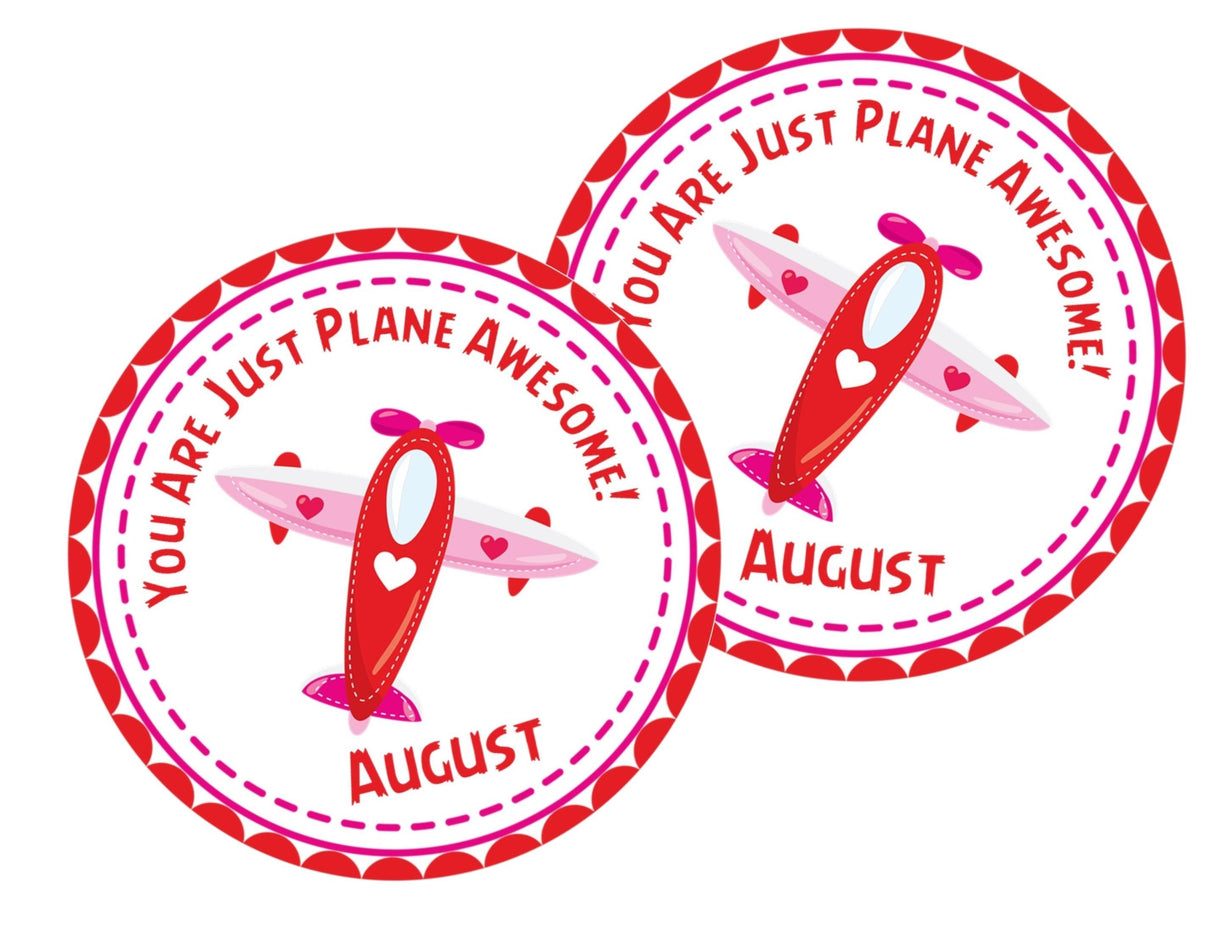 You Are Just Plane Awesome aviation-themed Valentine label