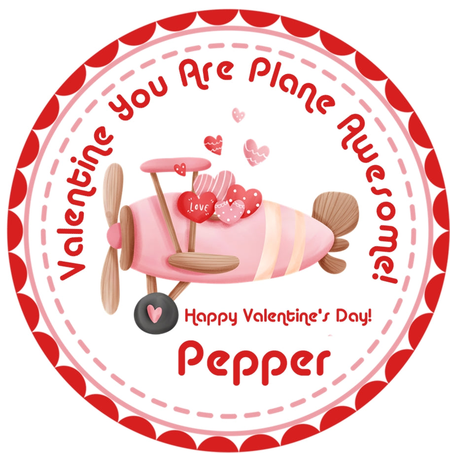 airplane themed valentine stickers for kids