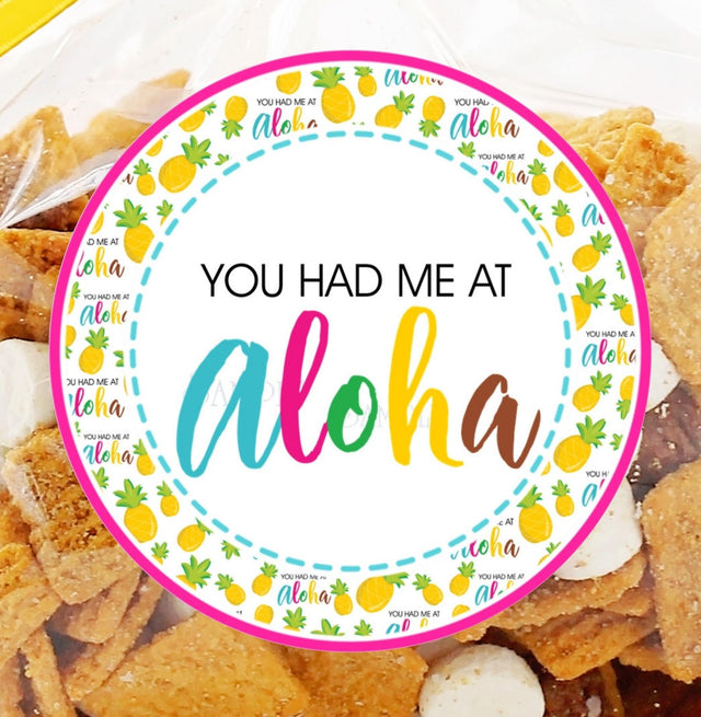 aloha pineapple birthday sticker design