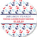 anchor pattern baby shower sticker with red blue and navy anchors and ships ahoy text