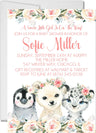 arctic animal baby shower invitations for girls