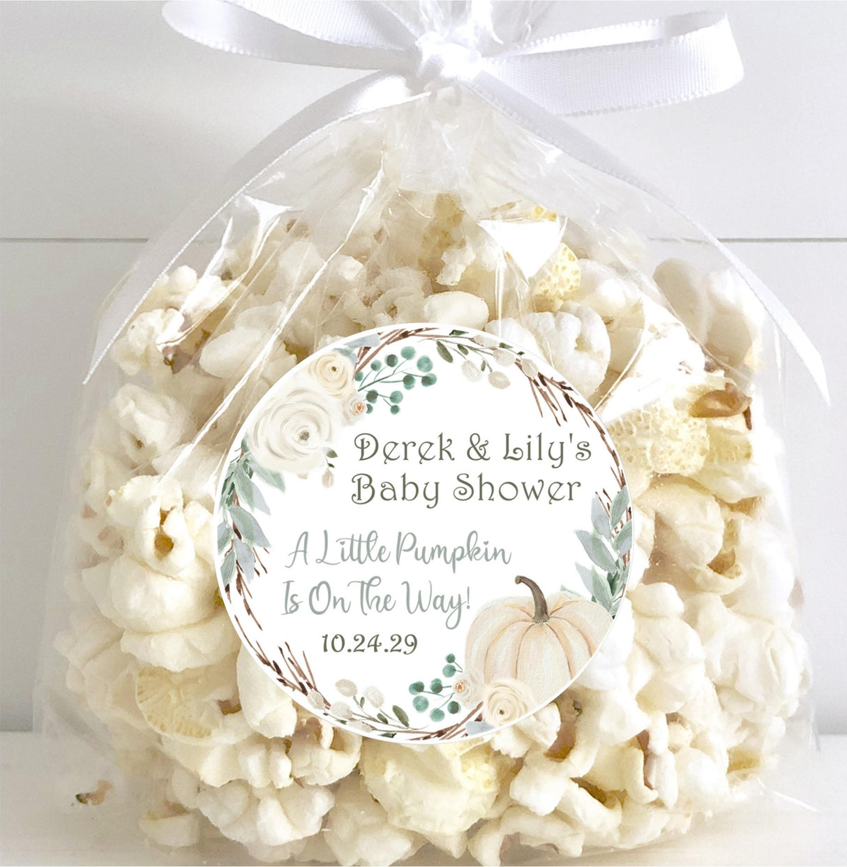 autumn baby shower sticker design