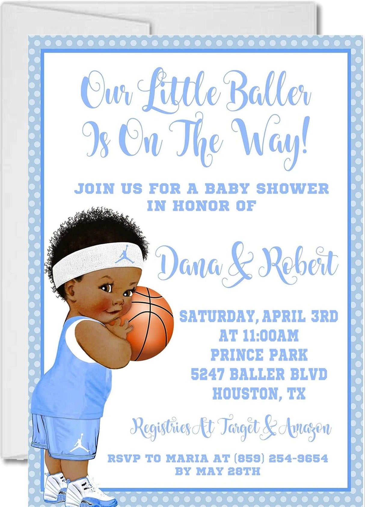 baby boy basketball shower invitation cards sporty style