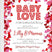 baby love baby shower invitations pink watercolor theme
