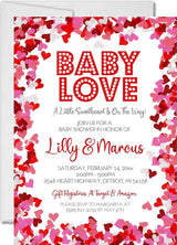 baby love baby shower invitations pink watercolor theme