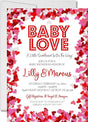 baby love baby shower invitations pink watercolor theme