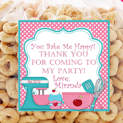 baking birthday sticker personalized