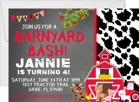 barnyard birthday party invitations red barn farm design
