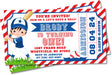 baseball birthday party invitations red blue sports design