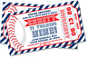 baseball birthday party invitations red blue ticket design