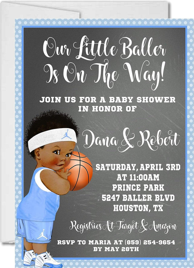 basketball baby shower invitations little baller design
