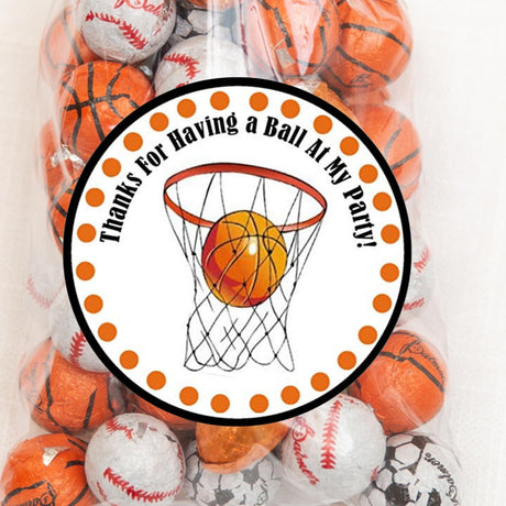 basketball party favor stickers