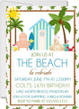 beach birthday party invitations tropical beach hut design