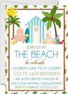 beach birthday party invitations tropical beach hut design