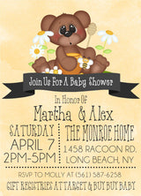 bear baby shower invitations woodland storybook theme