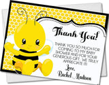 bee baby shower thank you cards yellow bumble bee design