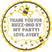 bee birthday favor sticker with layered label and buzzing bees