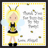 bee birthday party sticker blonde girl