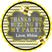bee birthday sticker with bubble lettering and bee pattern border
