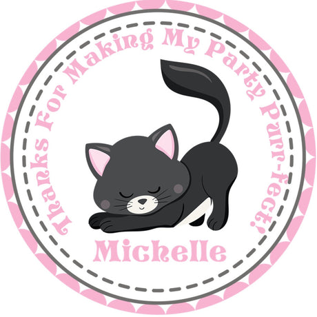 black cat birthday stickers
