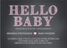 black pink invitation cards minimalist newborn welcome style