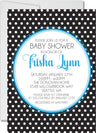 black white turquoise polka dot invitation cards playful contemporary style