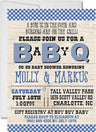 blue baby q invitations picnic cookout theme