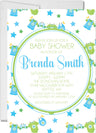 blue baby shower invitations colorful clothesline theme