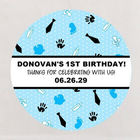 blue boss baby birthday sticker