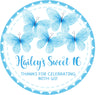 blue butterfly birthday sticker favor labels