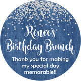 blue diamonds birthday stickers