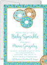 blue donut sprinkle invitations sweet treats theme