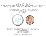 Mini candy stickers for baby boy shower favors – blue elephant jungle theme