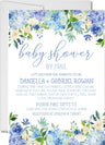 blue floral baby shower by mail invitations watercolor flower design