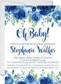blue floral baby shower invitations elegant garden theme