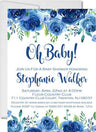 blue floral baby shower invitations elegant garden theme