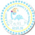 blue it’s a boy dinosaur theme favor label