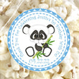 blue panda 1st birthday stickers