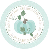 Neutral Pumpkin Baby Shower Stickers – Polka Dot Fall Favor Labels