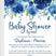 blue rose baby shower by mail invitations watercolor flower design