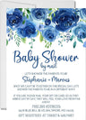 blue rose baby shower by mail invitations watercolor flower design
