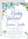 blue rose baby shower invitations botanical greenery theme