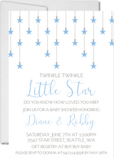 blue star baby shower invitations celestial theme